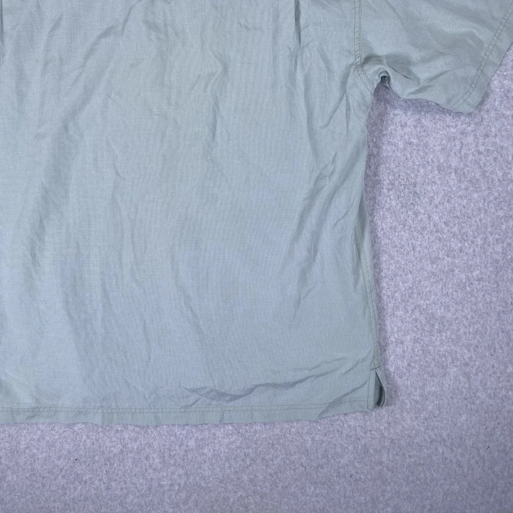 The North Face Button Up Shirt Mens XL Green Short Sleeve Hiking Vented